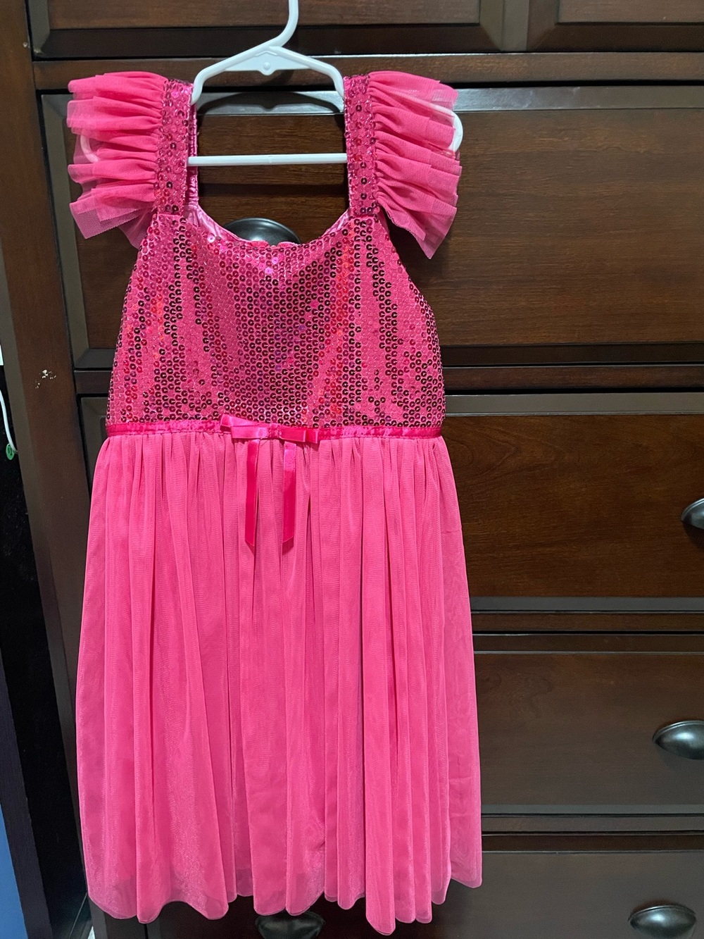 Girls Pink Sequins Dress